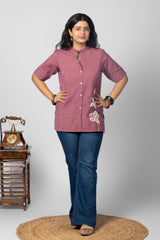 Mauve Embroidered Kurta