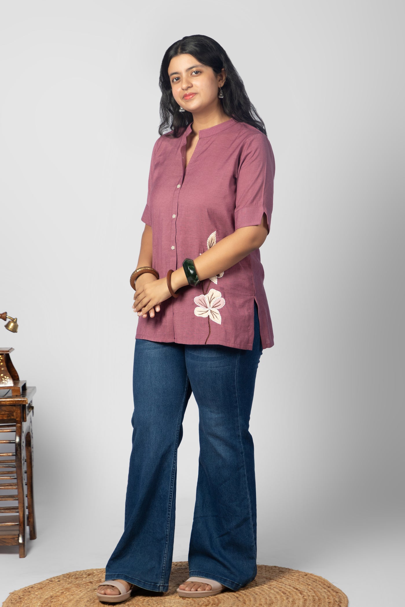 Mauve Embroidered Kurta