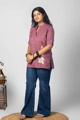 Mauve Embroidered Kurta