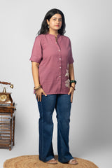 Mauve Embroidered Kurta