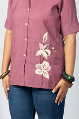 Mauve Embroidered Kurta