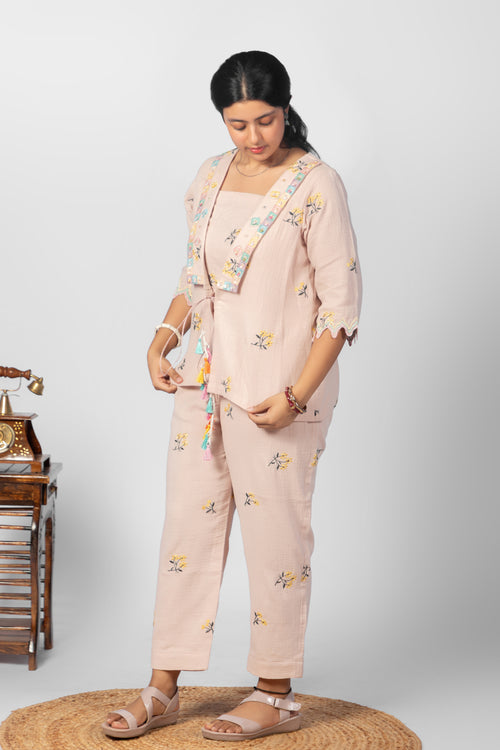 3-Piece Embroidered Co-Ord Set