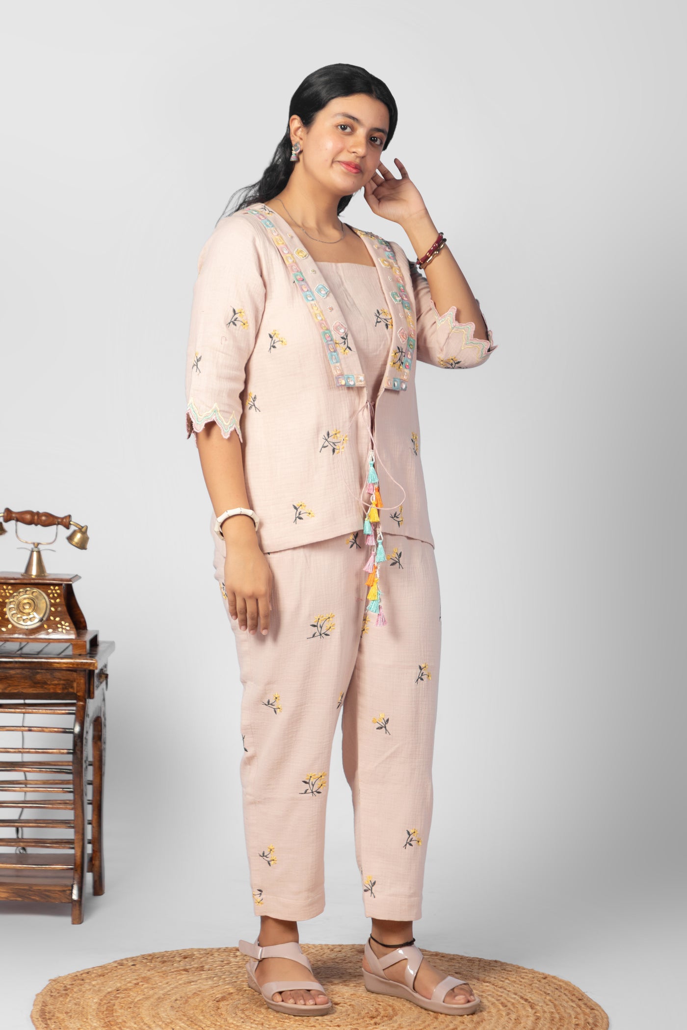 3-Piece Embroidered Co-Ord Set