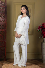 Ivory White Embroidered Kurta Set