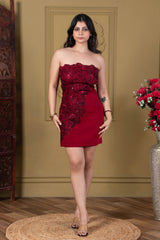 Ruby Veil Cutwork Dress