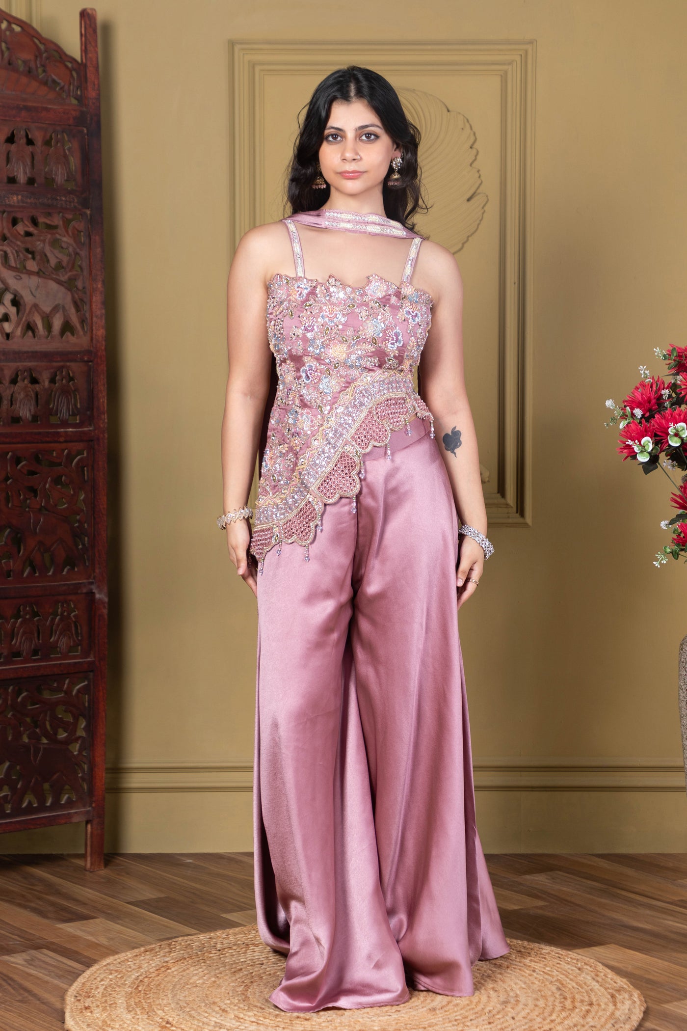 Onion Pink Embellished Fusion Set