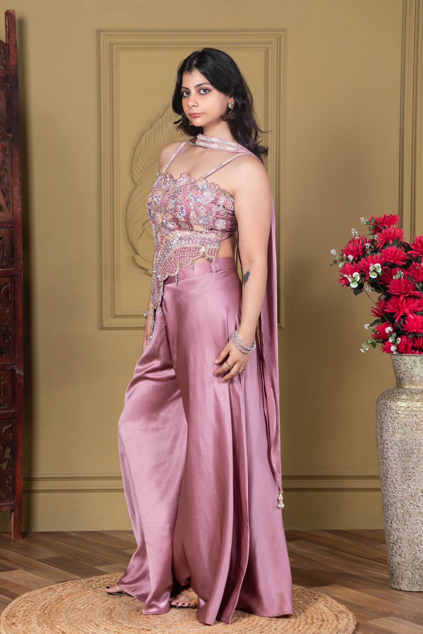 Onion Pink Embellished Fusion Set