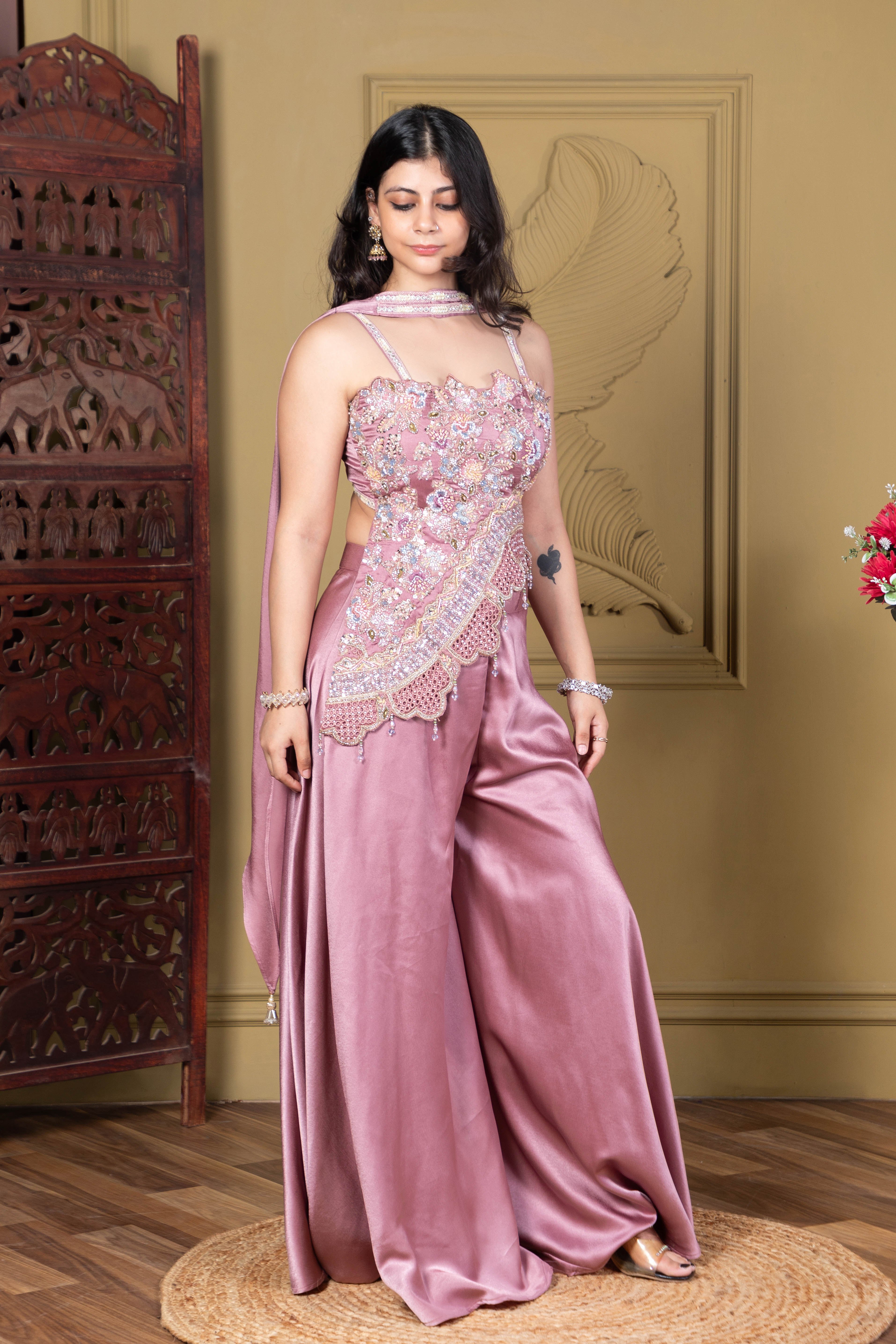 Onion Pink Embellished Fusion Set